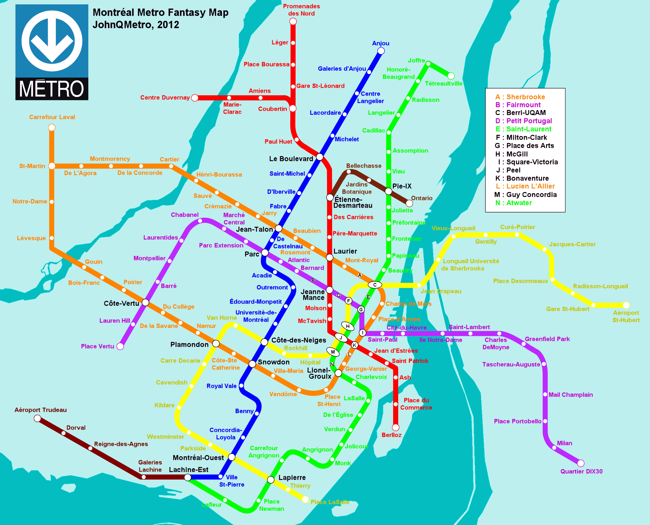 Fantasy Montreal Metro Map 1